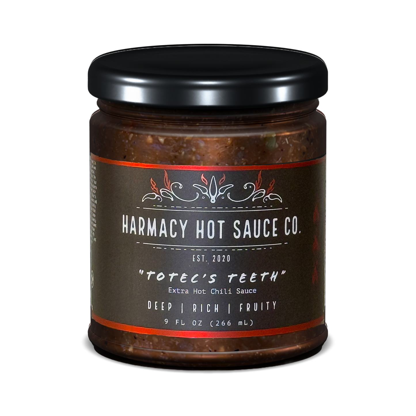 "Totec's Teeth" Extra Hot Dried Chili & Plum Pepper Sauce (9oz)